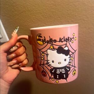 Pink Hello Kitty Halloween Mug with Gothic Design